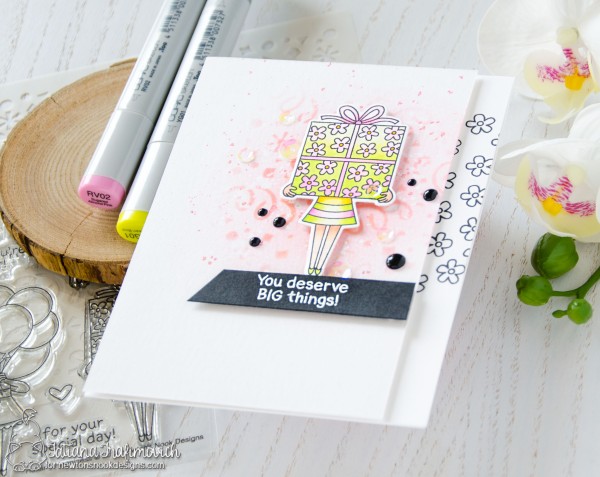 You Deserve BIG Things #handmade card by Tatiana Trafimovich #tatianacraftandart - Holding Happiness stamp set by Newton's Nook Designs #newtonsnook