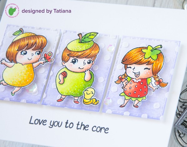 Love You To The Core #handmadecard by Tatiana Trafimovich #tatianacraftandart - Fruity Friends stamp set by Craftin Desert Divas #craftindesertdivas