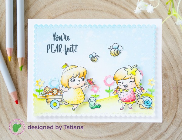You're PEAR-frct #handmadecard by Tatiana Trafimovich #tatianacraftandart - Fruity Friends stamp set by Craftin Desert Divas #craftindesertdivas