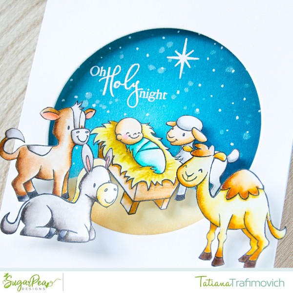 Nativity Scene #handmade card by Tatiana Trafimovich #tatianacraftandart - Come Let Us Adore Him stamp set by SugarPea Designs #sugarpeadesigns