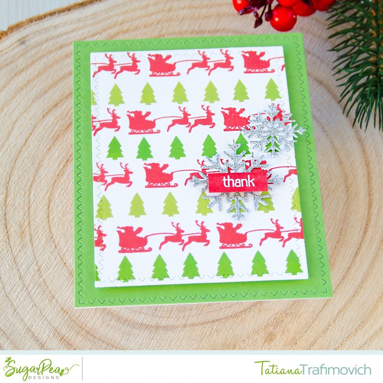 Thank #handmade card by Tatiana Trafimovich #tatianacraftandart - Christmas Tags Greetings stamp set by SugarPea Designs #sugarpeadesigns