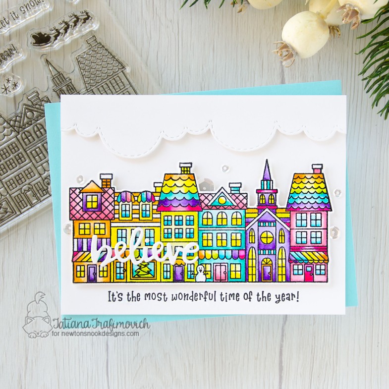 Believe #handmade card by Tatiana Trafimovich #tatianacraftandart - Main Street Christmas stamp set by Newton's Nook Designs #newtonsnook