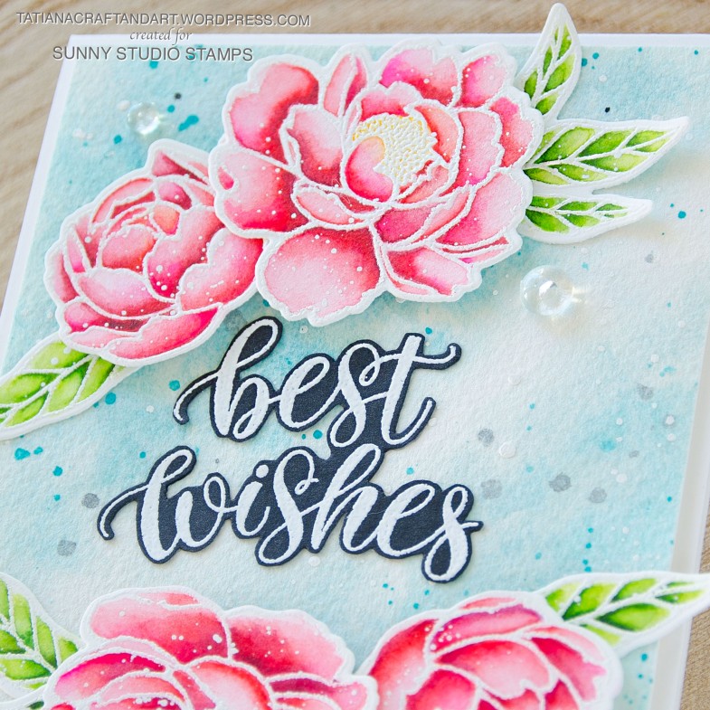 Best Wishes #handmade card by Tatiana Trafimovich #tatianacraftandart - stamps and dies are by Sunny Studio Stamps #sunnystudiostamps