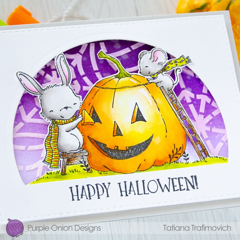 Happy Halloween #handmade card by Tatiana Trafimovich #tatianacraftandart - stamps by Purple Onion Designs #purpleoniondesigns