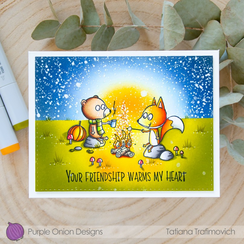 Your Friendship Warms My Heart #handmade card by Tatiana Trafimovich #tatianacraftandart - stamps by Purple Onion Designs 